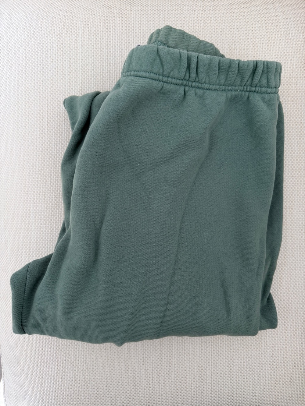 aritzia TNA dark sage green joggers perfect fit cozy fleece